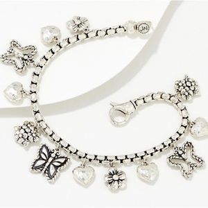 SALE! Jai jewelry LIKE NEW in box solid silver butterfly flower charm bracelet